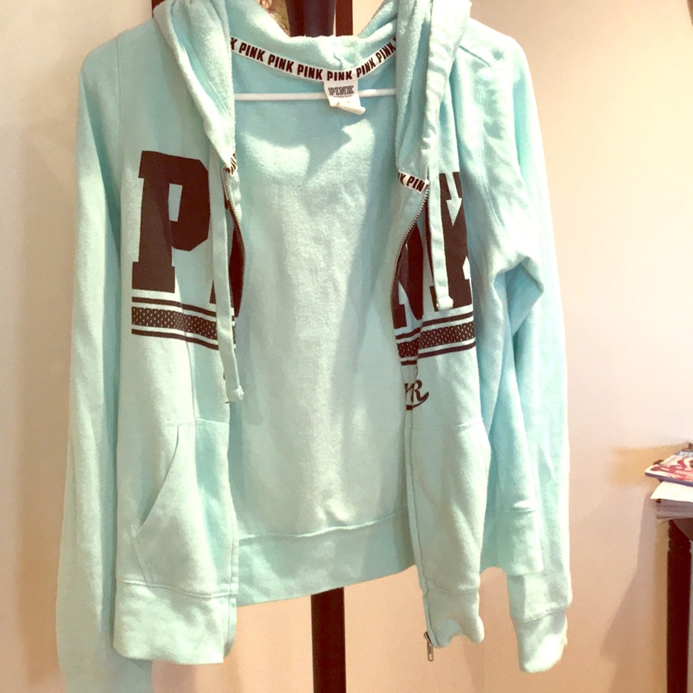 Aqua zip up hoodie